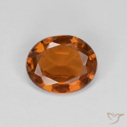 0.91ct Naturale Arancione Ambra Granato hessonite, Ovale, VS