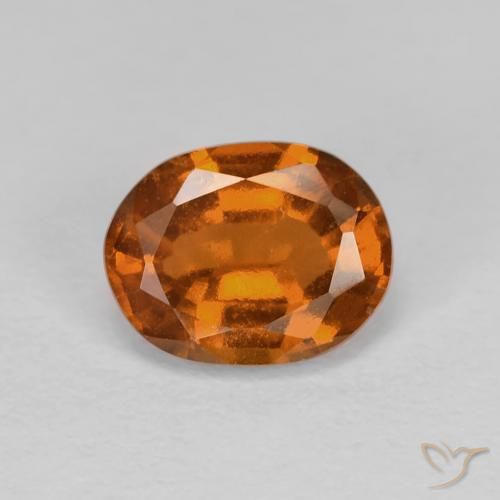 1.15ct Naturale Arancione Ambra Granato hessonite, Ovale, VS