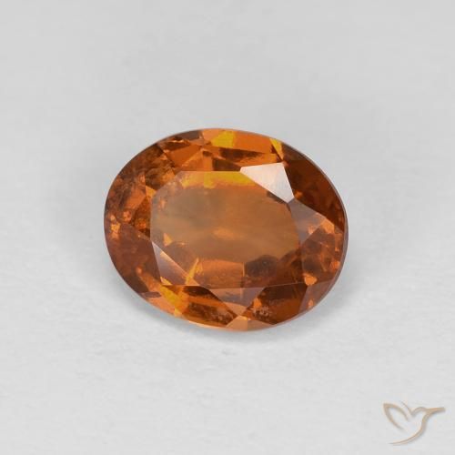 Granato hessonite Medium Dark-Orange naturale da 1.19 ct, Ovale, VS