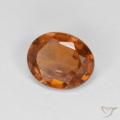 Granato hessonite Arancione scuro naturale da 1.29 ct, Ovale, VS
