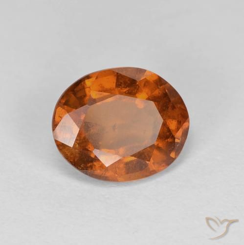 Granato hessonite Arancione scuro naturale da 1.83 ct, Ovale, VS