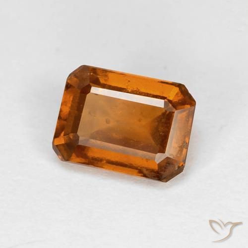 Granato hessonite Arancione scuro naturale da 1.27 ct, Ottagonale / Taglio smeraldo, VS