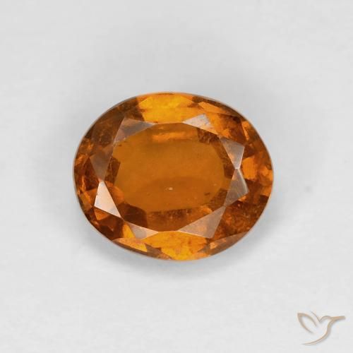 1.59ct Naturale Arancione scuro Granato hessonite, Ovale, VS