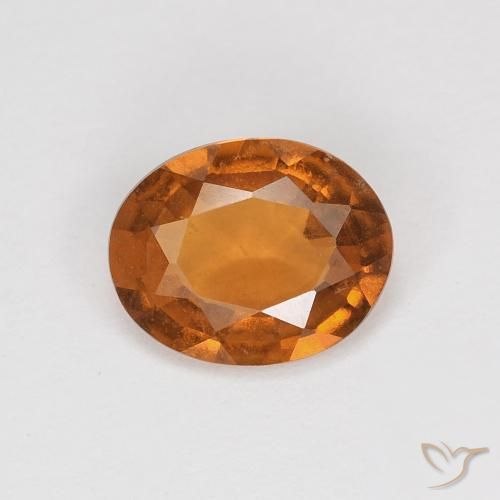 1.11ct Naturale Arancione marroncino Granato hessonite, Ovale, VVS-VS