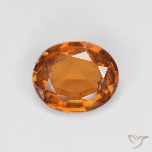 1.32ct Naturale Arancione scuro Granato hessonite, Ovale, VVS-VS