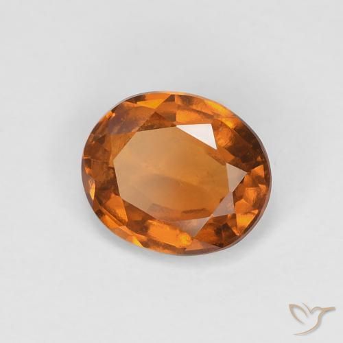 Granato hessonite Arancione scuro naturale da 1.32 ct, Ovale, VVS-VS