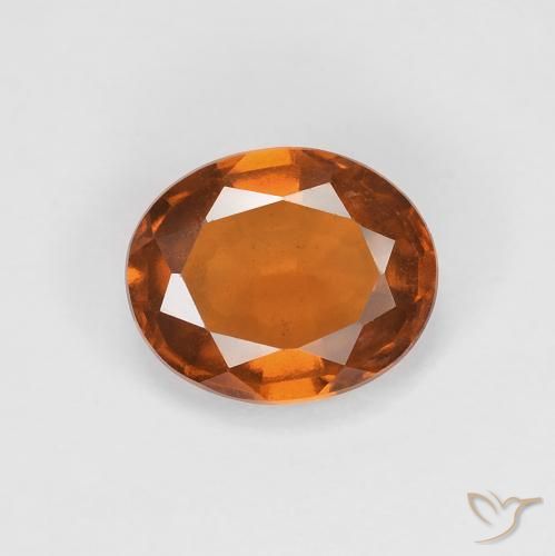 1.81ct Naturale Arancione scuro Granato hessonite, Ovale, VVS-VS