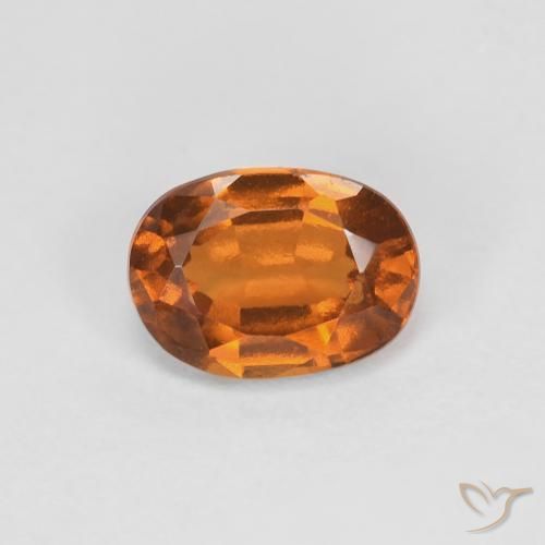 1.27ct Naturale Arancione scuro Granato hessonite, Ovale, VVS-VS