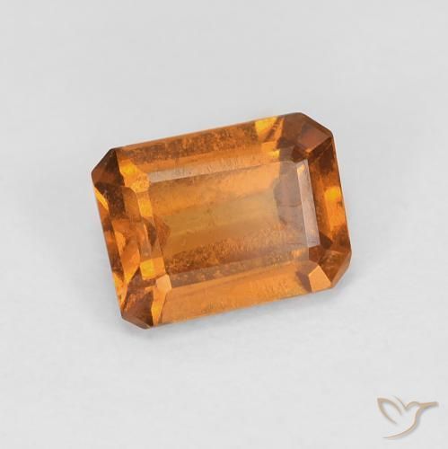 Granato hessonite Arancione scuro naturale da 1.10 ct, Ottagonale / Taglio smeraldo, VS