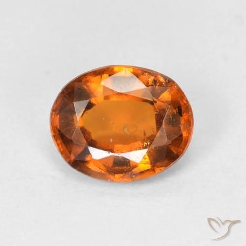 1.38ct Naturale Arancio giallastro Granato hessonite, Ovale, VS