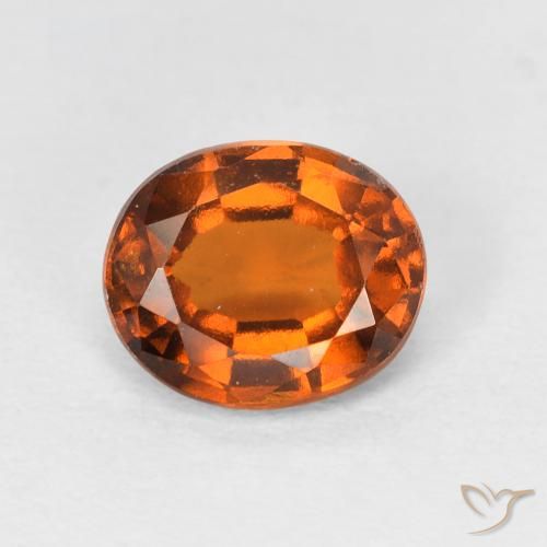 1.60ct Naturale Arancione scuro Granato hessonite, Ovale, VS