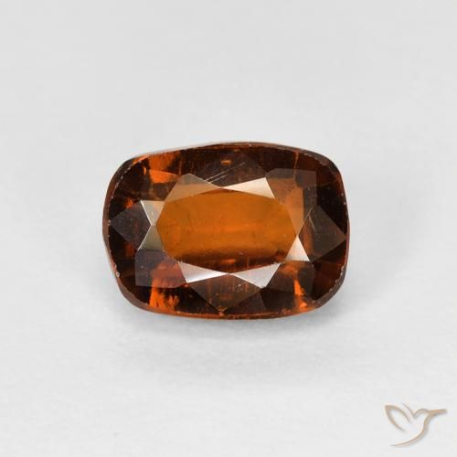 1.49ct Naturale Deep Orange - Brown Granato hessonite, Cuscino, VS