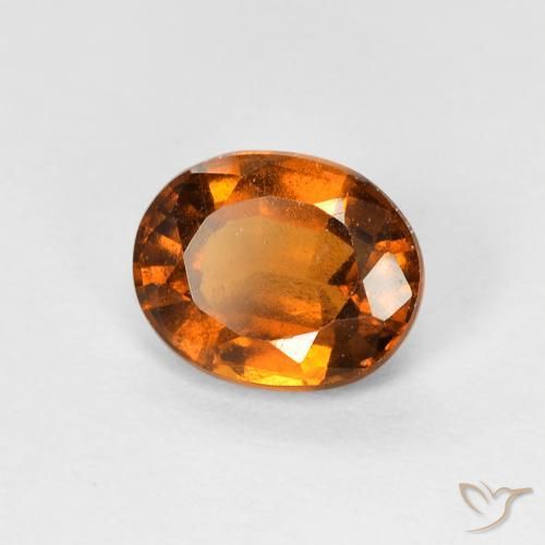 Granato hessonite Arancione scuro naturale da 1.22 ct, Ovale, VVS-VS
