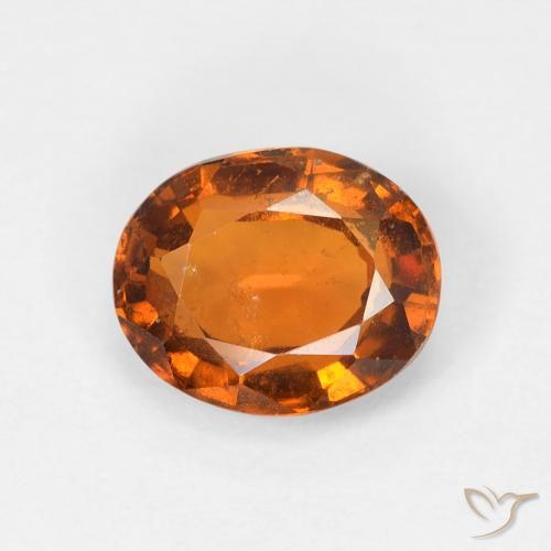 1.45ct Naturale Arancione scuro Granato hessonite, Ovale, VS-SI