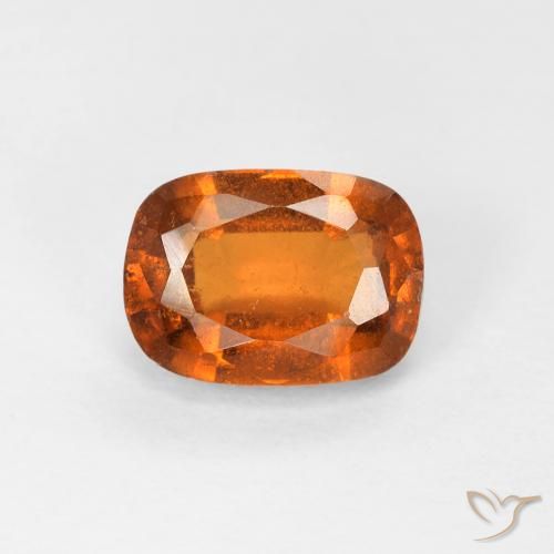 1.34ct Naturale Arancione scuro Granato hessonite, Cuscino, VS-SI