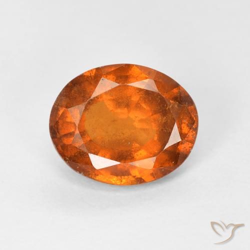 1.56ct Naturale Medium Dark-Orange Granato hessonite, Ovale, VS-SI