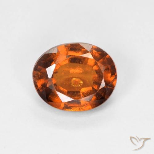 1.39ct Naturale Arancione rossastra Granato hessonite, Ovale, VS-SI