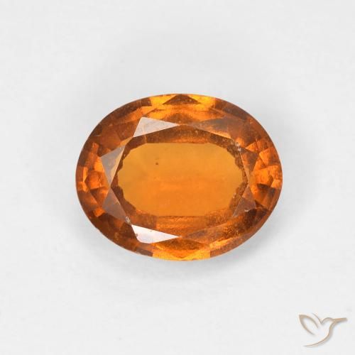1.41ct Naturale Arancione scuro Granato hessonite, Ovale, VVS-VS