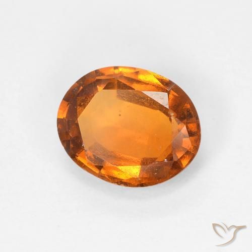 Granato hessonite Arancione scuro naturale da 1.41 ct, Ovale, VVS-VS