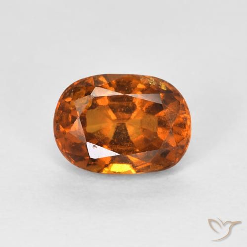 1.26ct Naturale Arancione scuro Granato hessonite, Cuscino, VVS-VS