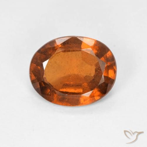 1.38ct Naturale Arancione scuro Granato hessonite, Ovale, VS