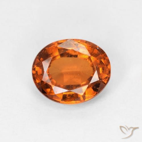 1.36ct Naturale Arancione scuro Granato hessonite, Ovale, VS