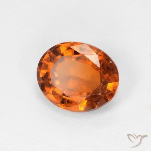 Granato hessonite Arancione scuro naturale da 1.36 ct, Ovale, VS