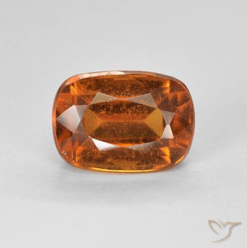 1.56ct Naturale Arancio Medio Granato hessonite, Cuscino, VVS-VS