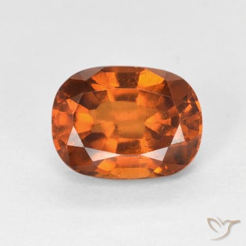 1.78ct Naturale Arancione scuro Granato hessonite, Cuscino, VVS-VS