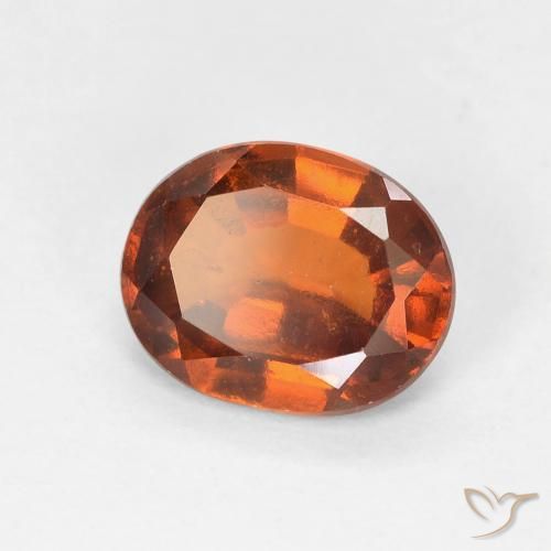 Granato hessonite Medium Dark-Orange naturale da 1.60 ct, Ovale, VVS-VS