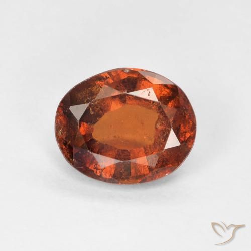 1.45ct Naturale Arancione Ambra Granato hessonite, Ovale, VS