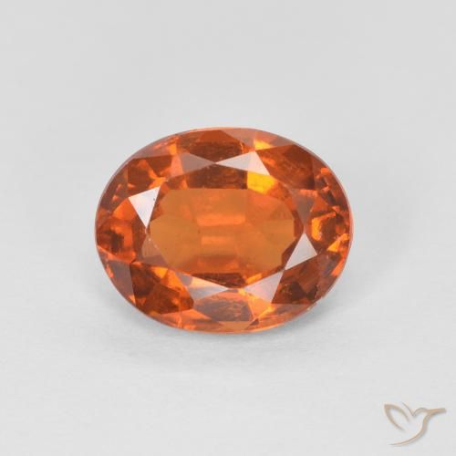 1.56ct Naturale Arancione scuro Granato hessonite, Ovale, VS