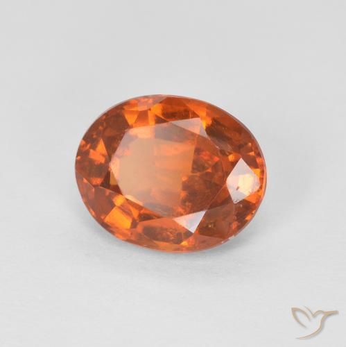 Granato hessonite Arancione scuro naturale da 1.56 ct, Ovale, VS