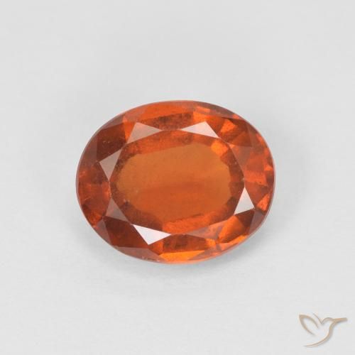 1.47ct Naturale Arancione rossastra Granato hessonite, Ovale, VS