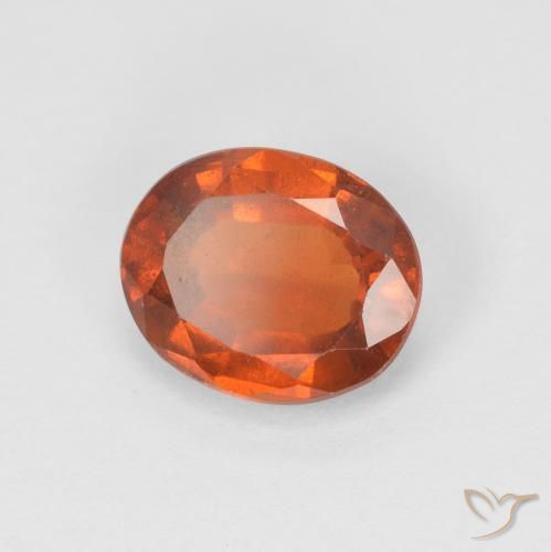 Granato hessonite Arancione rossastra naturale da 1.47 ct, Ovale, VS