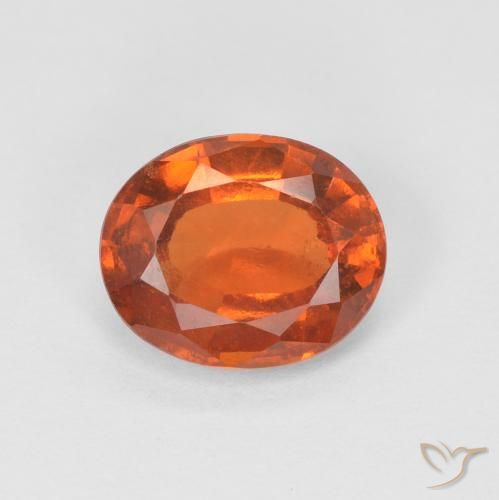 1.65ct Naturale Arancia Fuoco Granato hessonite, Ovale, VS