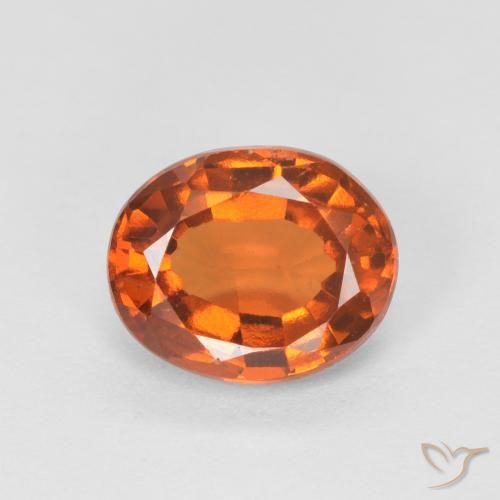 1.43ct Naturale Arancione scuro Granato hessonite, Ovale, VVS