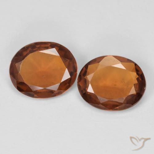 2.93ctw Naturale Arancione scuro Granato hessonite, Ovale, VS-SI