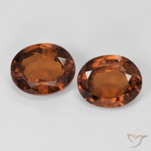 Gemme di Granato hessonite Arancione scuro naturale da 2.88 ct, Ovale, VS-SI