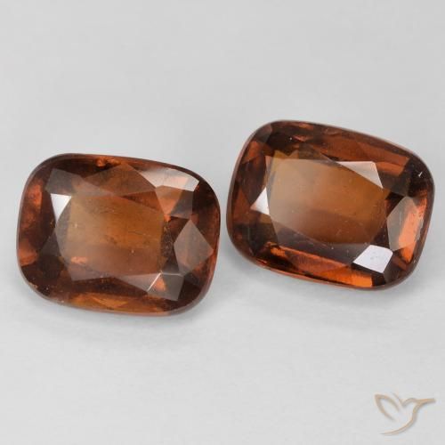 Gemme di Granato hessonite Arancione scuro naturale da 5.38 ct, Cuscino, VS-SI