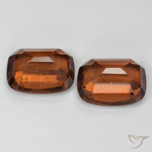 Gemme di Granato hessonite Arancione scuro naturale da 5.38 ct, Cuscino, VS-SI