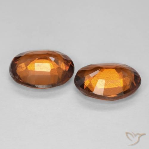 Gemme di Granato hessonite Arancione Ambra naturale da 3.47 ct, Ovale, VS-SI