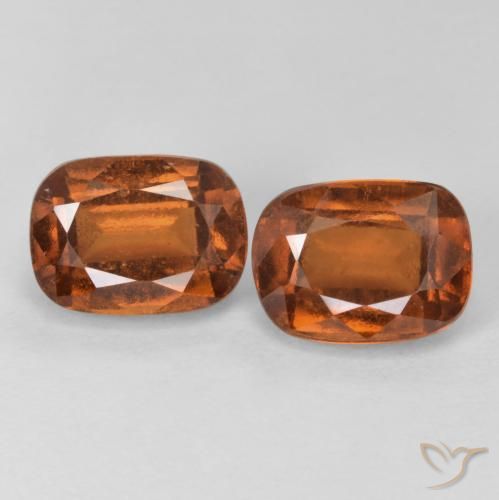 4.35ctw Naturale Arancione Ambra Granato hessonite, Cuscino, VS-SI