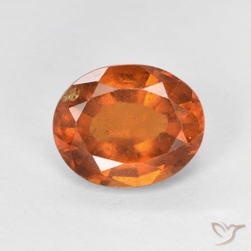 2.66ct Naturale Arancione scuro Granato hessonite, Ovale, VS-SI