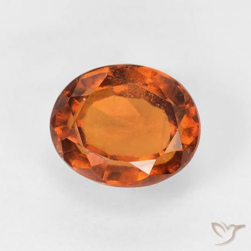 1.20ct Naturale Arancione scuro Granato hessonite, Ovale, VVS-VS