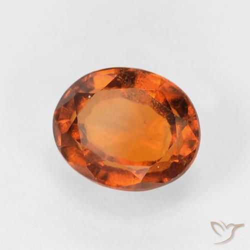 Granato hessonite Arancione scuro naturale da 1.20 ct, Ovale, VVS-VS