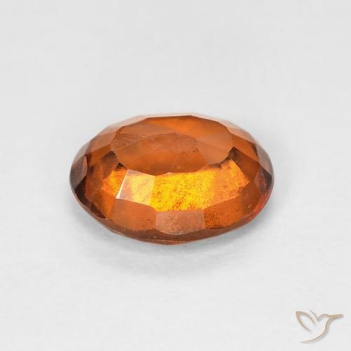 Granato hessonite Arancione scuro naturale da 1.20 ct, Ovale, VVS-VS
