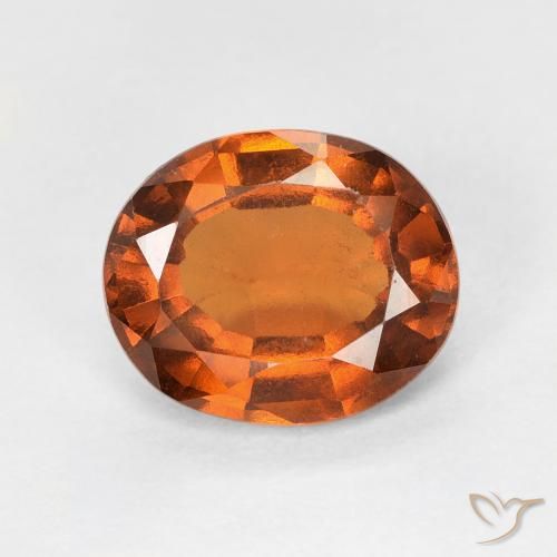 1.66ct Naturale Arancione rossastra Granato hessonite, Ovale, VVS-VS