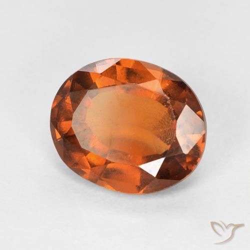 Granato hessonite Arancione rossastra naturale da 1.66 ct, Ovale, VVS-VS