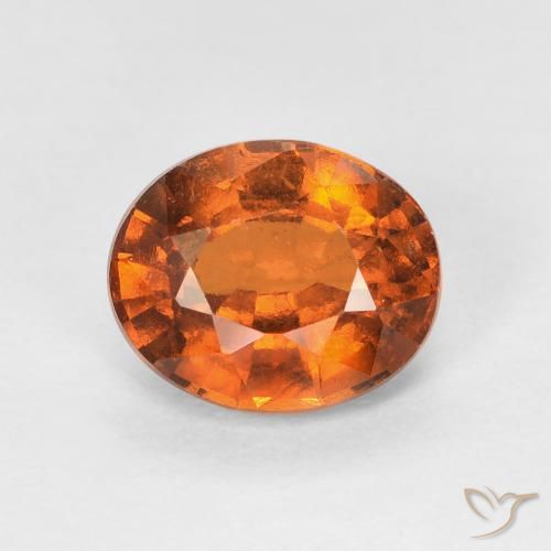 1.51ct Naturale Medium Dark-Orange Granato hessonite, Ovale, VVS-VS